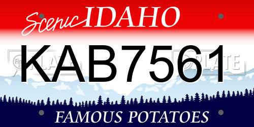 KAB7561 Idaho License Plate
