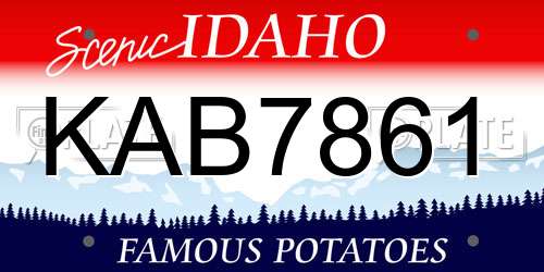 KAB7861 Idaho License Plate