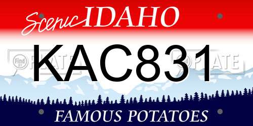 KAC831 Idaho License Plate