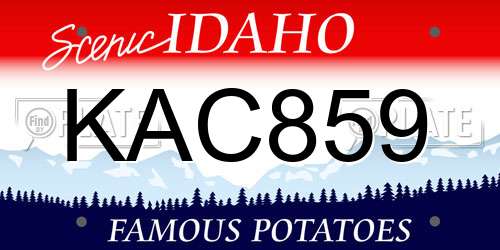 KAC859 Idaho License Plate