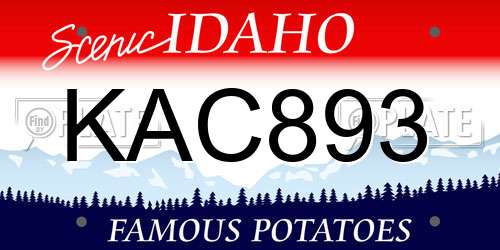 KAC893 Idaho License Plate