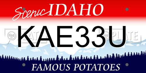 KAE33U Idaho License Plate