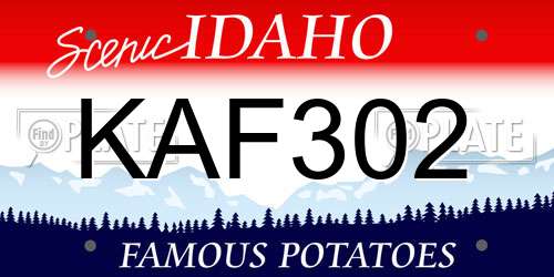 KAF302 Idaho License Plate