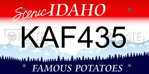 KAF435 Idaho License Plate