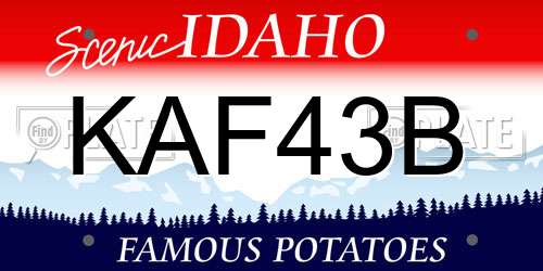 KAF43B Idaho License Plate