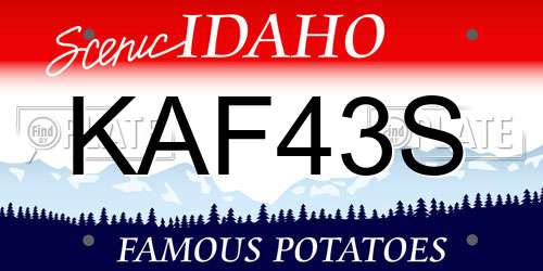 KAF43S Idaho License Plate