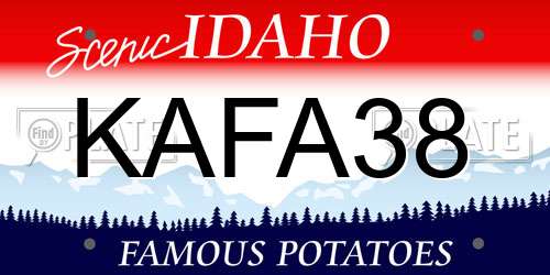 KAFA38 Idaho License Plate