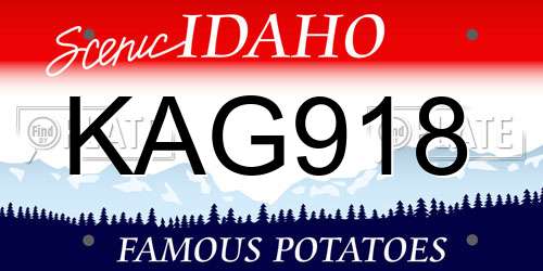 KAG918 Idaho License Plate