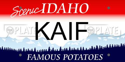 KAIF Idaho License Plate