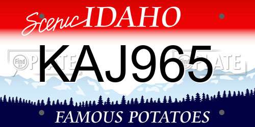 KAJ965 Idaho License Plate