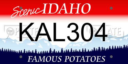 KAL304 Idaho License Plate