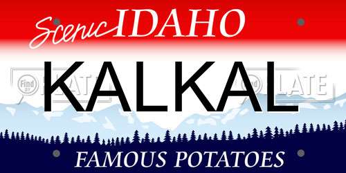 KALKAL Idaho License Plate