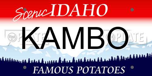 KAMBO Idaho License Plate