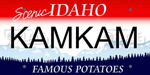 KAMKAM Idaho License Plate