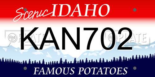 KAN702 Idaho License Plate