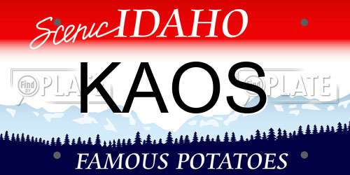 KAOS Idaho License Plate