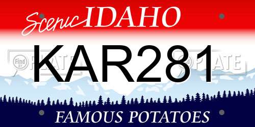 KAR281 Idaho License Plate