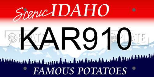 KAR910 Idaho License Plate