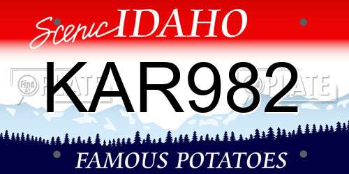 KAR982 Idaho License Plate