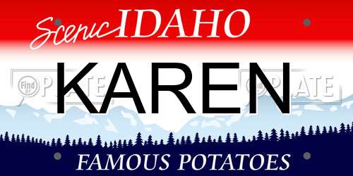 KAREN Idaho License Plate