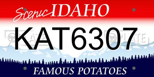 KAT6307 Idaho License Plate