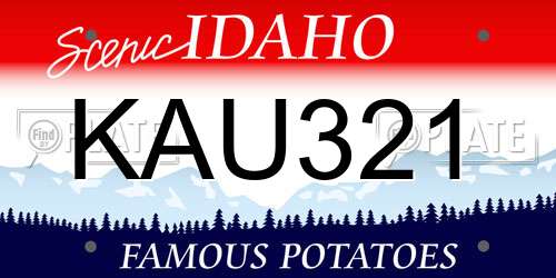 KAU321 Idaho License Plate