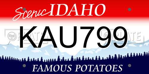 KAU799 Idaho License Plate