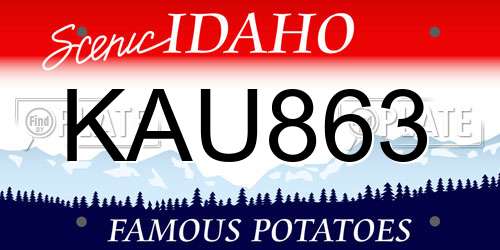 KAU863 Idaho License Plate