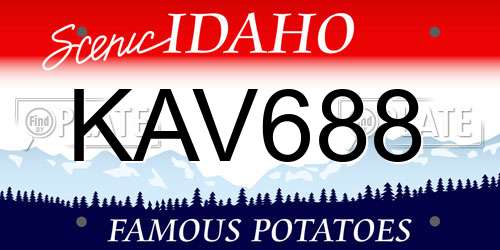 KAV688 Idaho License Plate