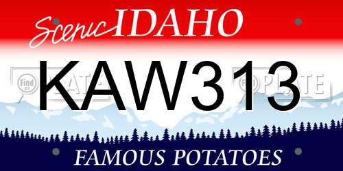KAW313 Idaho License Plate