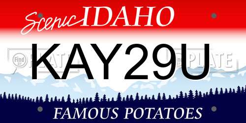 KAY29U Idaho License Plate