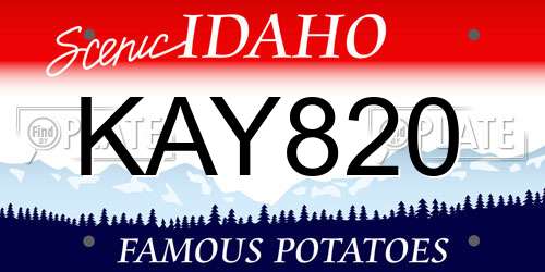 KAY820 Idaho License Plate