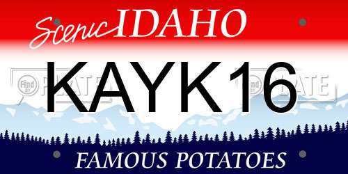 KAYK16 Idaho License Plate