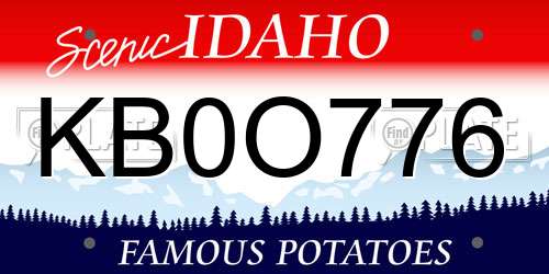 KB0O776 Idaho License Plate