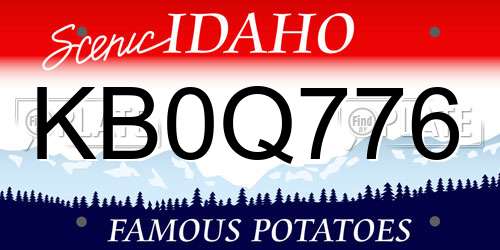 KB0Q776 Idaho License Plate