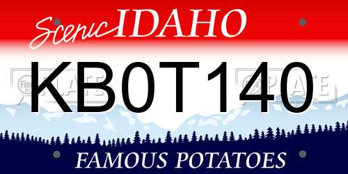 KB0T140 Idaho License Plate