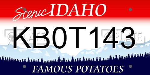KB0T143 Idaho License Plate