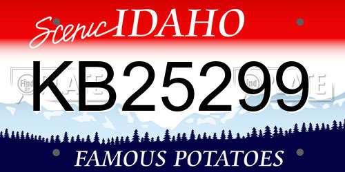 KB25299 Idaho License Plate