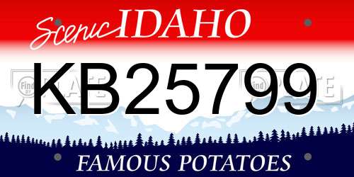 KB25799 Idaho License Plate