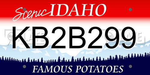 KB2B299 Idaho License Plate