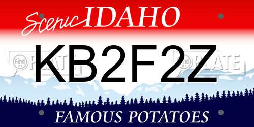 KB2F2Z Idaho License Plate