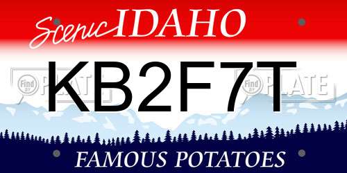 KB2F7T Idaho License Plate
