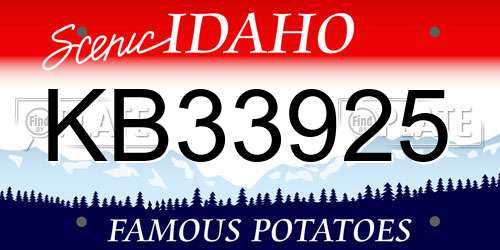 KB33925 Idaho License Plate