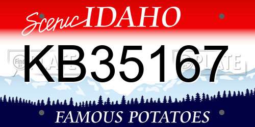 KB35167 Idaho License Plate