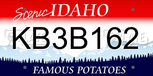KB3B162 Idaho License Plate