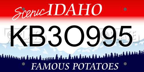 KB3O995 Idaho License Plate