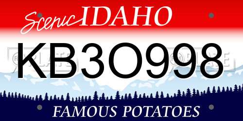 KB3O998 Idaho License Plate