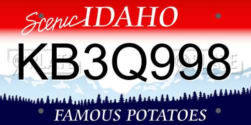 KB3Q998 Idaho License Plate