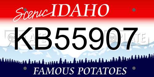 KB55907 Idaho License Plate