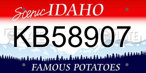 KB58907 Idaho License Plate